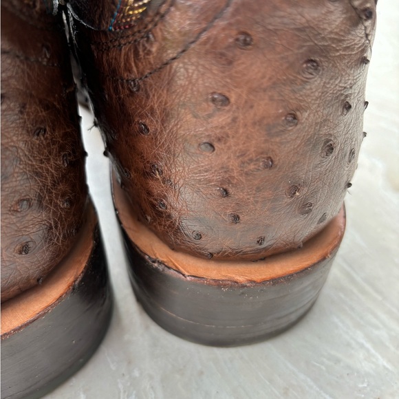 Men’s Ariat Gallup  Western Boots color Mocha Full Quill Ostrich Size 13D - Picture 11 of 16